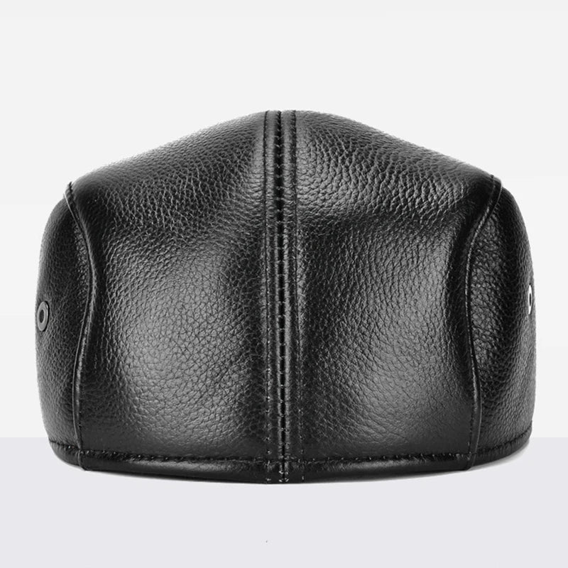 Fredo Leather Flat Cap - Image 5