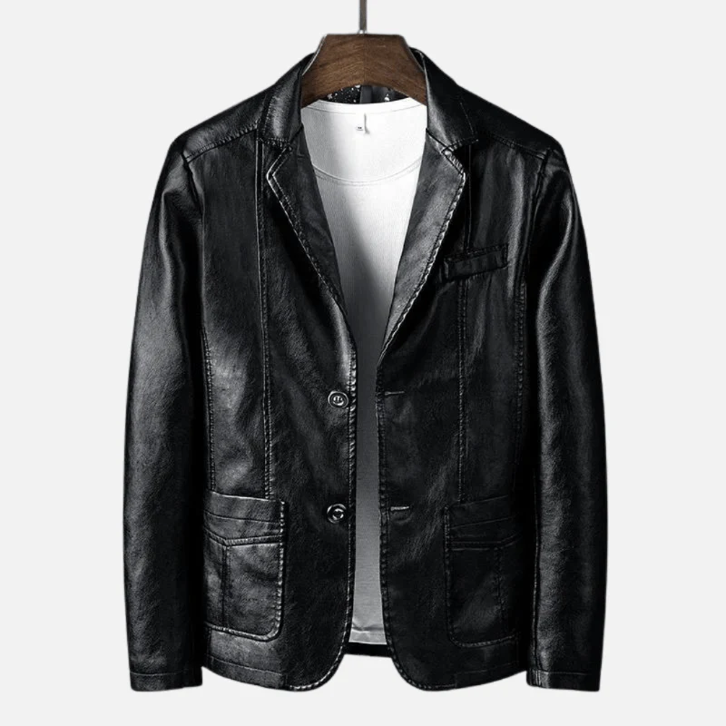 Jaden Men's Leather Jacket | Tailored Fit, Premium Quality - Image 3