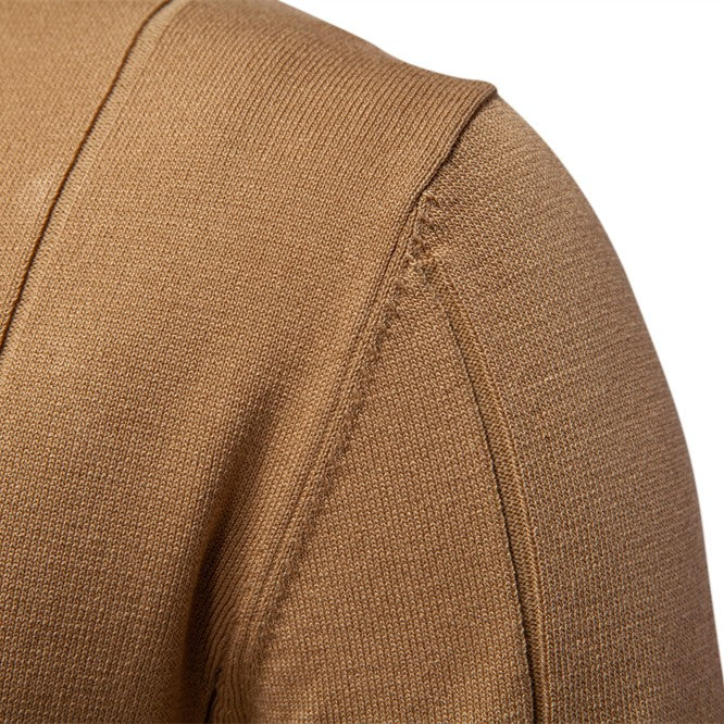 Llevant Men's Polo Shirt | Zip Neckline, Vertical Knit Pattern - Image 9