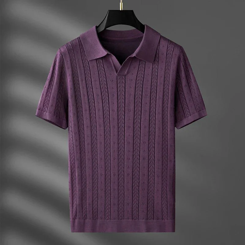 Marlow Men's Polo Shirt | Soft Viscose, Textured Detail - Image 8