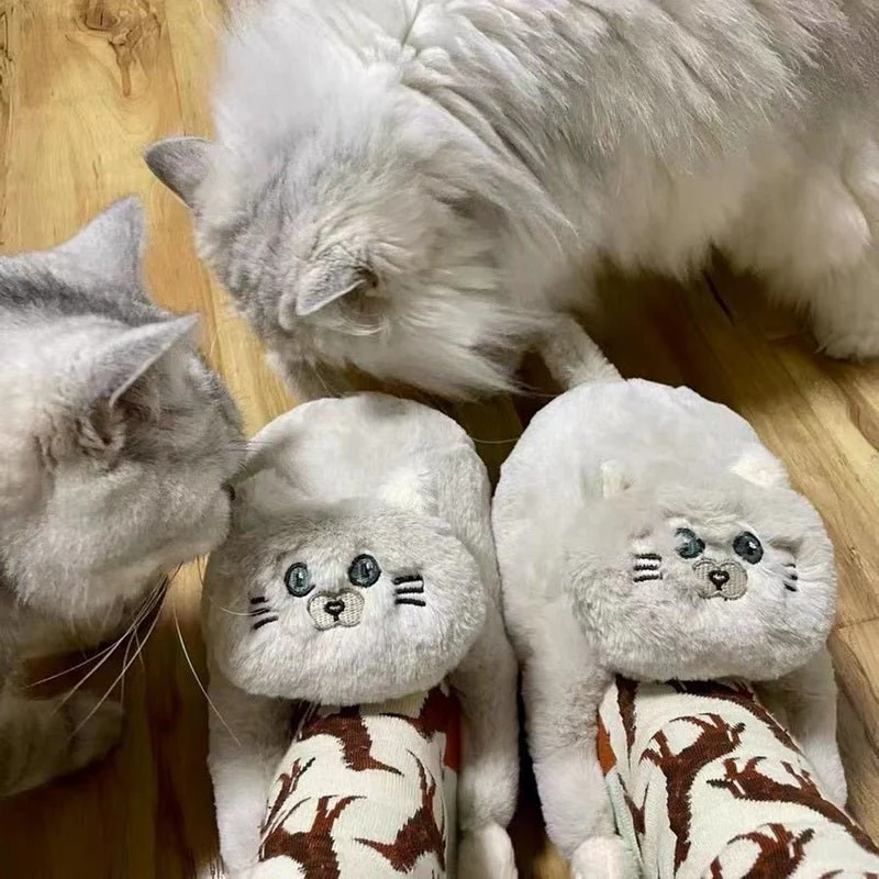 MiloCat Slippers — Plush Indoor Slippers with Durable Grip Sole - Image 4