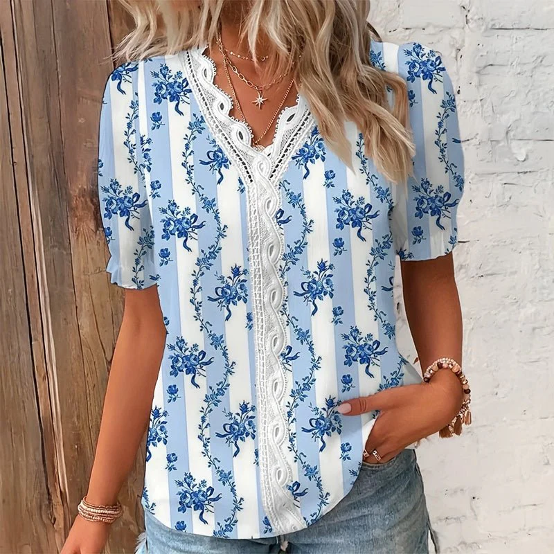 Mira Women's Blouse | Airy Fabric, Floral Motifs - Image 3