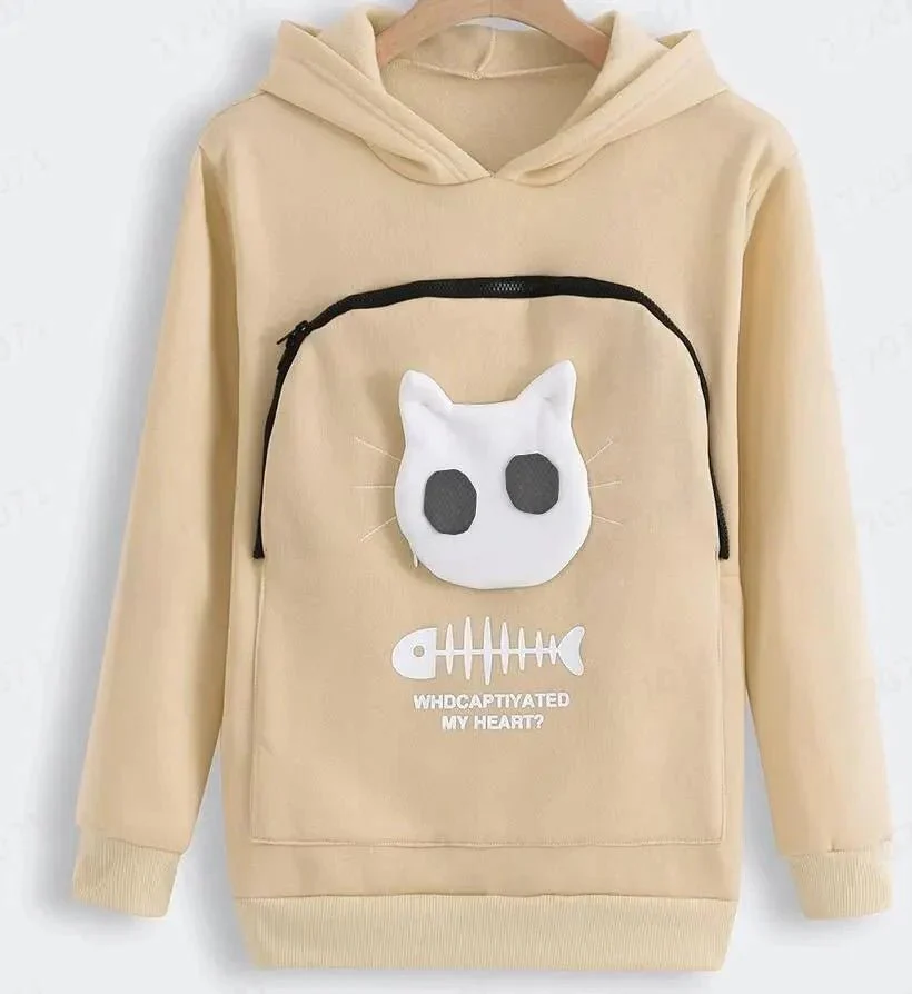 Nivara — Fleece Hoodie Sweatshirt with Kangaroo Pocket for Small Cats - Image 22