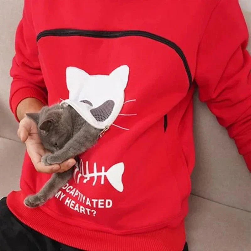 Nivara — Fleece Hoodie Sweatshirt with Kangaroo Pocket for Small Cats - Image 3