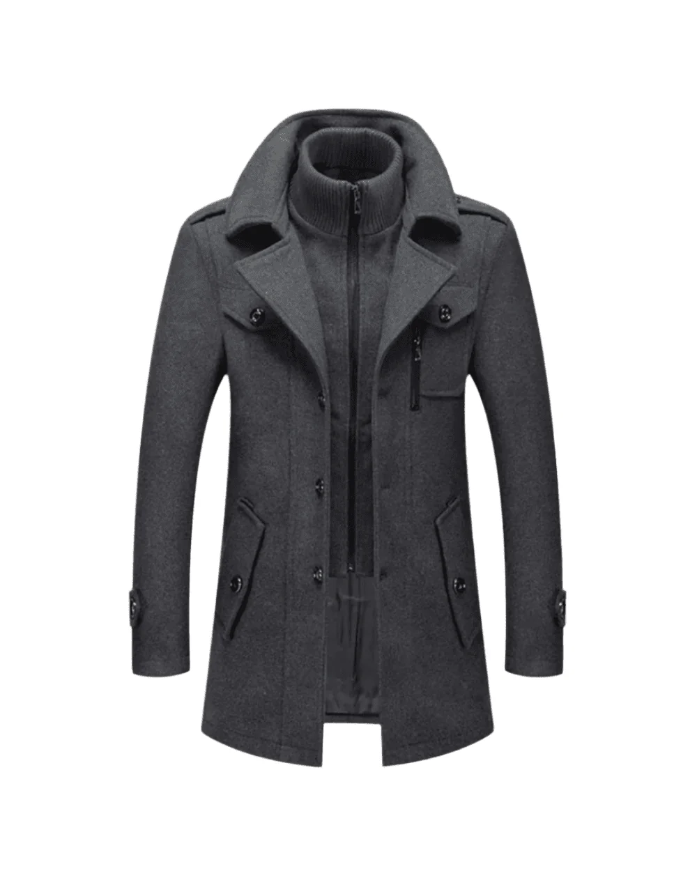 Selwyn — Wool Blend Winter Coat with Tailored Fit and Lining - Image 9