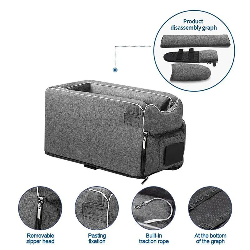 Foldable Pet Car Seat for Small Pets with Secure Console Fit - Image 13