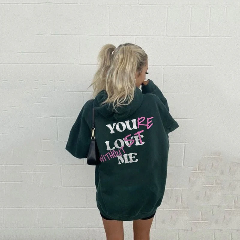 Yonder Hoodie | Casual Letter Print, Comfortable Loose Fit - Image 9